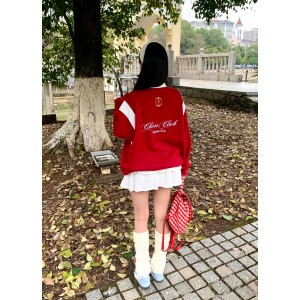 CHIOS CLUB - Oversize Shirt Hoodie FW2436BB Red